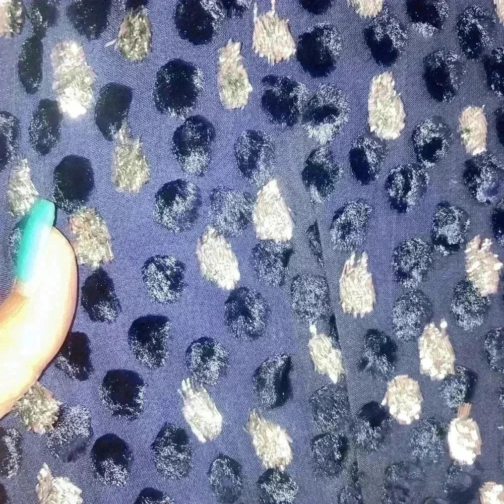 NEW KATE SPADE NEW YORK Silk Blend Navy Burnout Velvet Sleeveless Jumpsuit - Picture 11 of 15